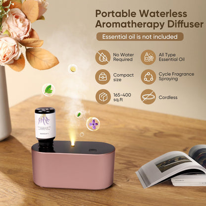 Waterless Diffuser for Home Essential Oil Diffuser, Aromatherapy Diffuser, Portable Scent Diffusers, 3 Mist Modes, Cycle Start for Bedroom, Office Studio 160-350 sq. ft Black