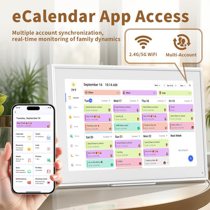 Canupdog 21.5 Inch Digital Calendar, Electronic Planner & Chore Chart with 1920x1080P IPS Touchscreen, Task Rewards System, Interactive Display for Family Schedules Gifts for Women Mom
