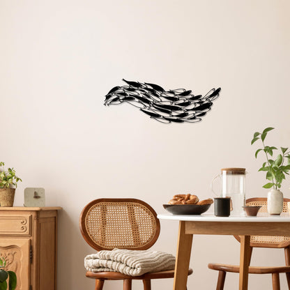 Rajukit Metal Fish Wall Art,School of Fish Sculpture Set, Rust-Resistant Coastal Decor for Bathroom, Ocean-Themed Spaces