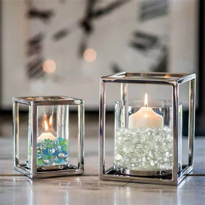 HappyFiller 5 LB 500 Pcs Clear Flat Marbles Glass Gems for Vase Filler Decorative Candle Holder Stones Fountain Rocks,Aquarium Fish Tank Pebbles,Fire Pit Glass Beads Fireplace Decor