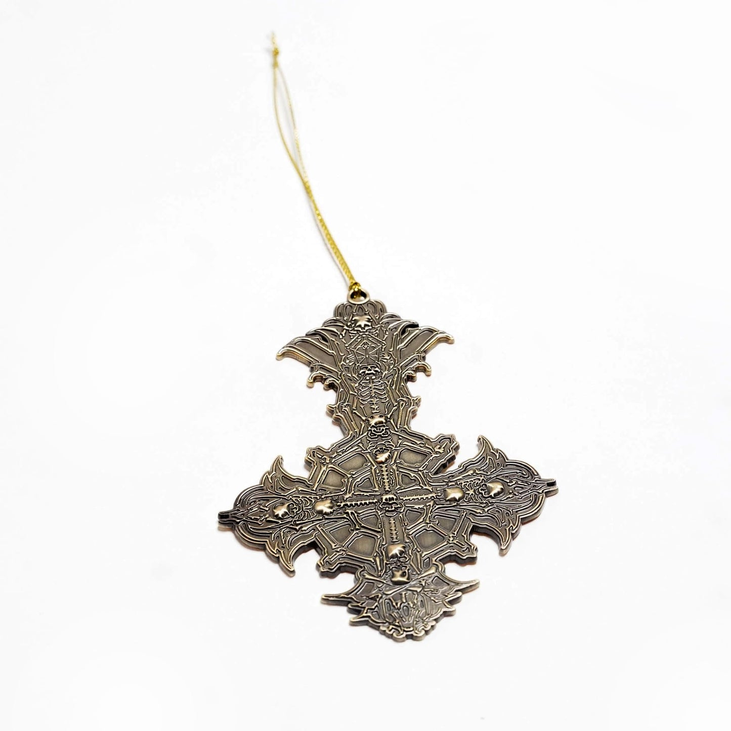 Ghost Gold Papa V Grucifix Ornament | 4" x 3" Christmas Decoration with Tassel | Official Merchandise & Holiday Décor