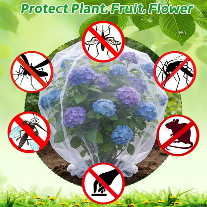 Bird Netting for Garden Protection, 2 Pack Garden Netting Pest Barrier with Drawstring 3.3Ftx4.9Ft Blueberry Bushes Fruit Tree Netting Garden Plant Protection Mesh Covers for Vegetables Bushes Flowers