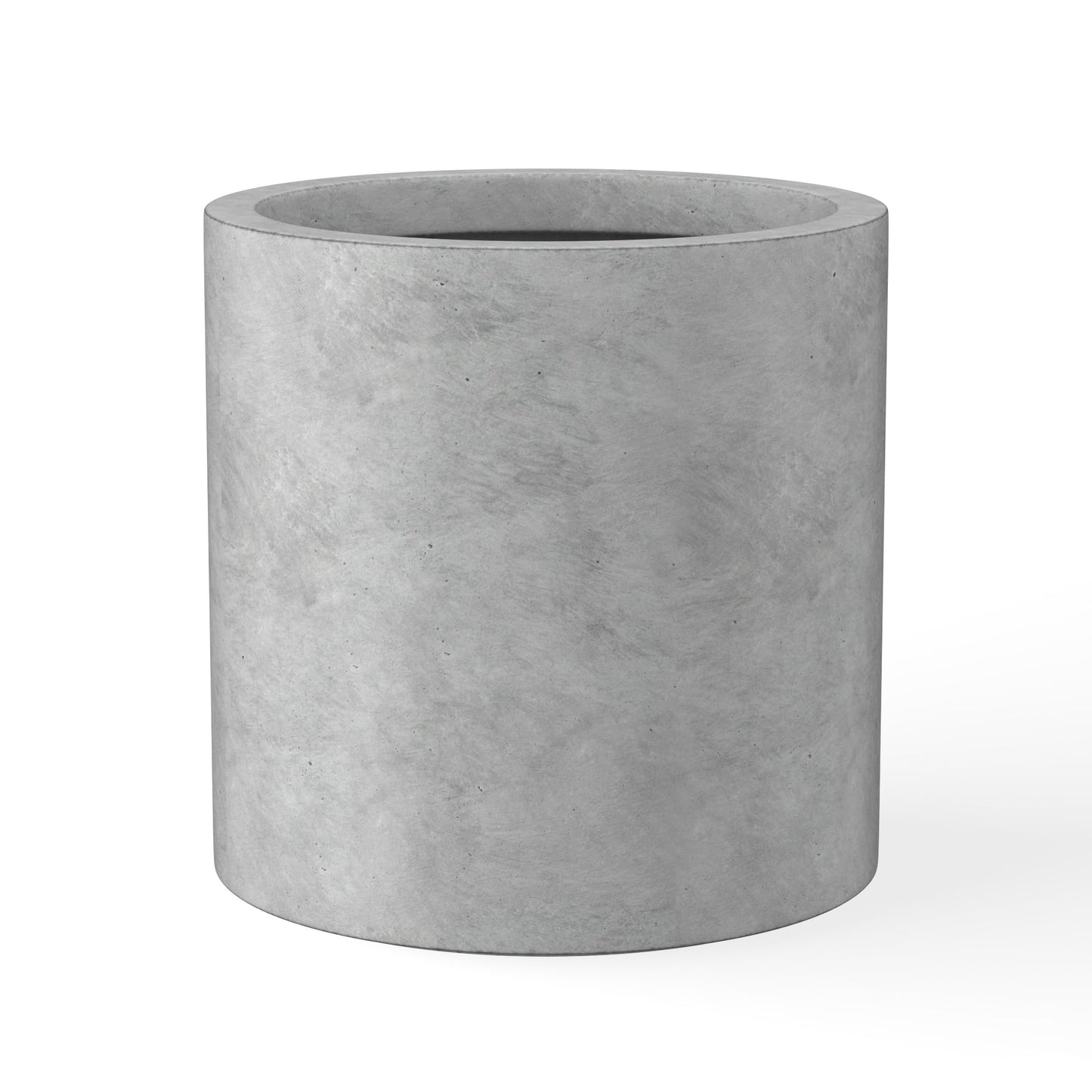 Kante 12.6" Dia Round Concrete Planter, Modern Style Large Cylindrical Plant Pot with Drainage Hole and Rubber Plug for Indoor Outdoor Patio, Natural Concrete