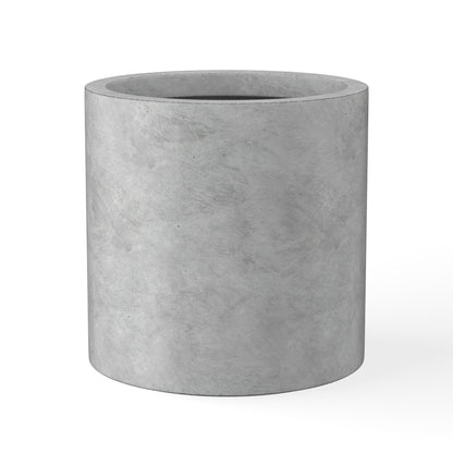 Kante 12.6" Dia Round Concrete Planter, Modern Style Large Cylindrical Plant Pot with Drainage Hole and Rubber Plug for Indoor Outdoor Patio, Natural Concrete
