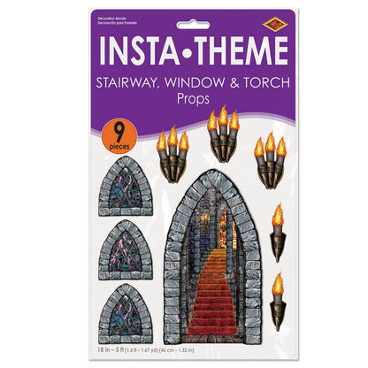 Stairway, Window & Torch Props Party Accessory (1 count) (9/Pkg)