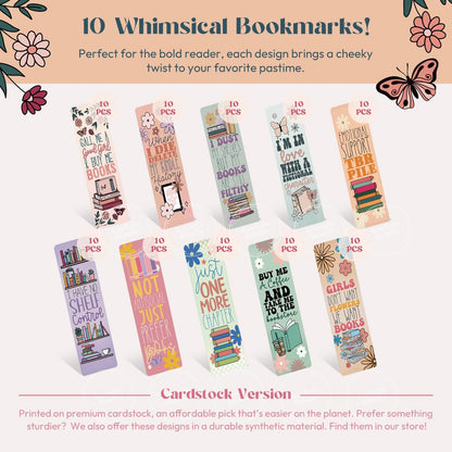 KACIOLA STUDIO 100PCS Bookmarks for Women, Booklovers Theme Paper Bookmarks Bulk 6" x 2" Cute Book Marks for Reading Book Lovers Students Schools Gifts (Booklovers)