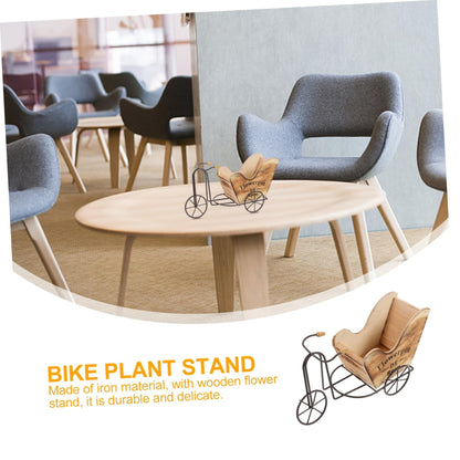 OFFSCH Vintage Iron Bike Flowerpot Stand Plant Pot Cart Holder for Plant Stand