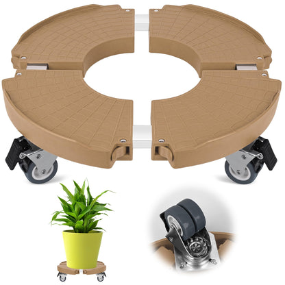 ToLanbbt Plant Caddy Stand with 360° Wheels Adjustable 15-22 Inch Rolling Stand Heavy Duty Large Plant Cart Dolly with Casters 440lbs Capacity for Large Planter, Garden Pot, Flower Pot, Khaki, 1 Pack