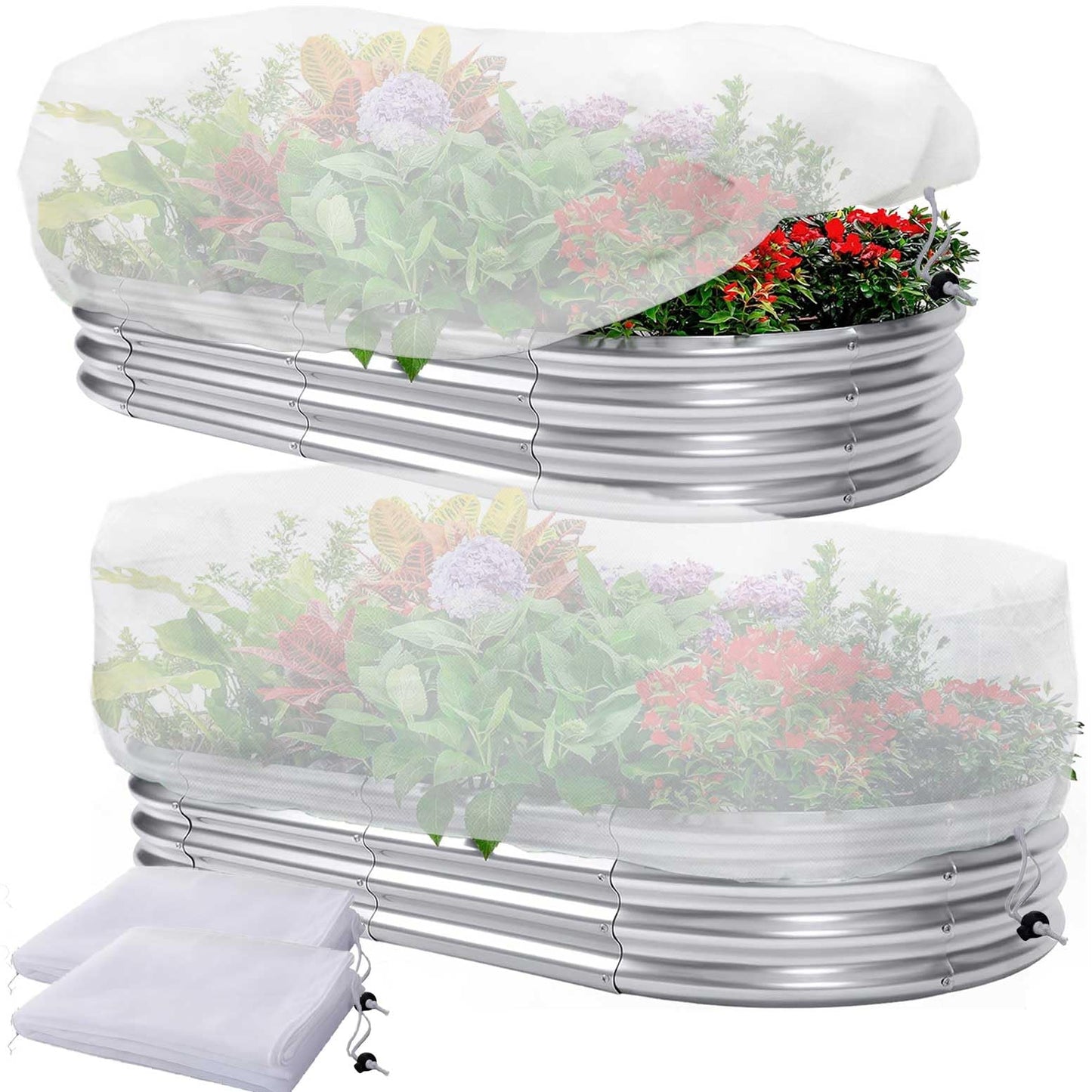 2 Pcs Garden Netting Pest Barrier for Raised Garden Beds, Garden Insect Mesh Netting Raised Bed Cover Screen Protection for Protecting Vegetables Fruits Flowers (Netting, for Cover a 4x2x1ft)
