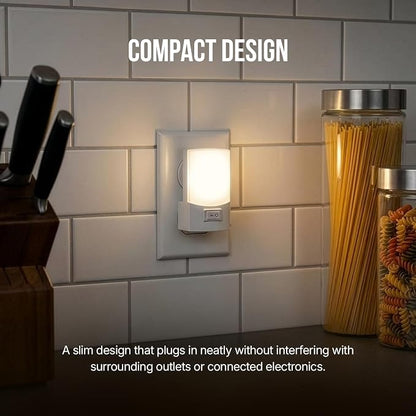 STANLEY LED Night Light with On/Off Switch Plug in Design for Indoor Use Bedrooms Hallways Bathrooms and Kitchens