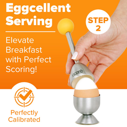 Eparé Egg Topper Cutter & Electric Salt and Pepper Grinder Mill - Egg Cups & Holder for Soft Boiled Eggs & Battery Operated Ceramic Burr Pepper Grinder Refillable