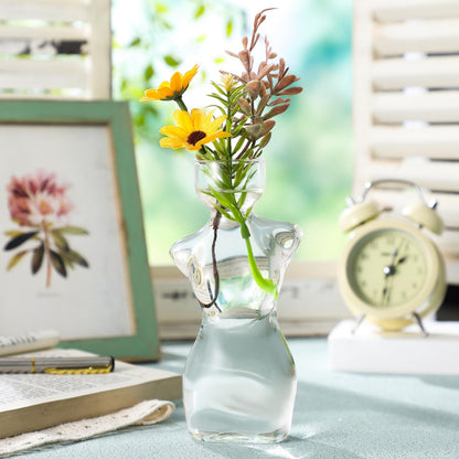Avocado Propagation Vases for Plants Glass Flower Elegant Female Silhouette Avocado Growing Arrangements Art Vases for Seed Starting Water Rooting Home Decor Bulbs Plant Cuttings