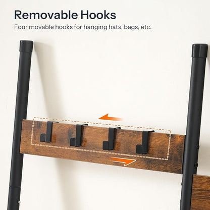 HOOBRO Towel Rack and Blanket Ladder, Blanket Holder for Living Room, Bathroom BF03LB01-BF17CJ01