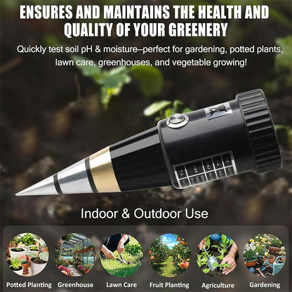 METINFUS Soil PH Meter, Soil Moisture Sensor Meter, Soil PH Tester Gardening Tool Kits for Plant, Tree, Soil Tester for Moisture Great for Garden, Lawn, Farm, Indoor & Outdoor Use