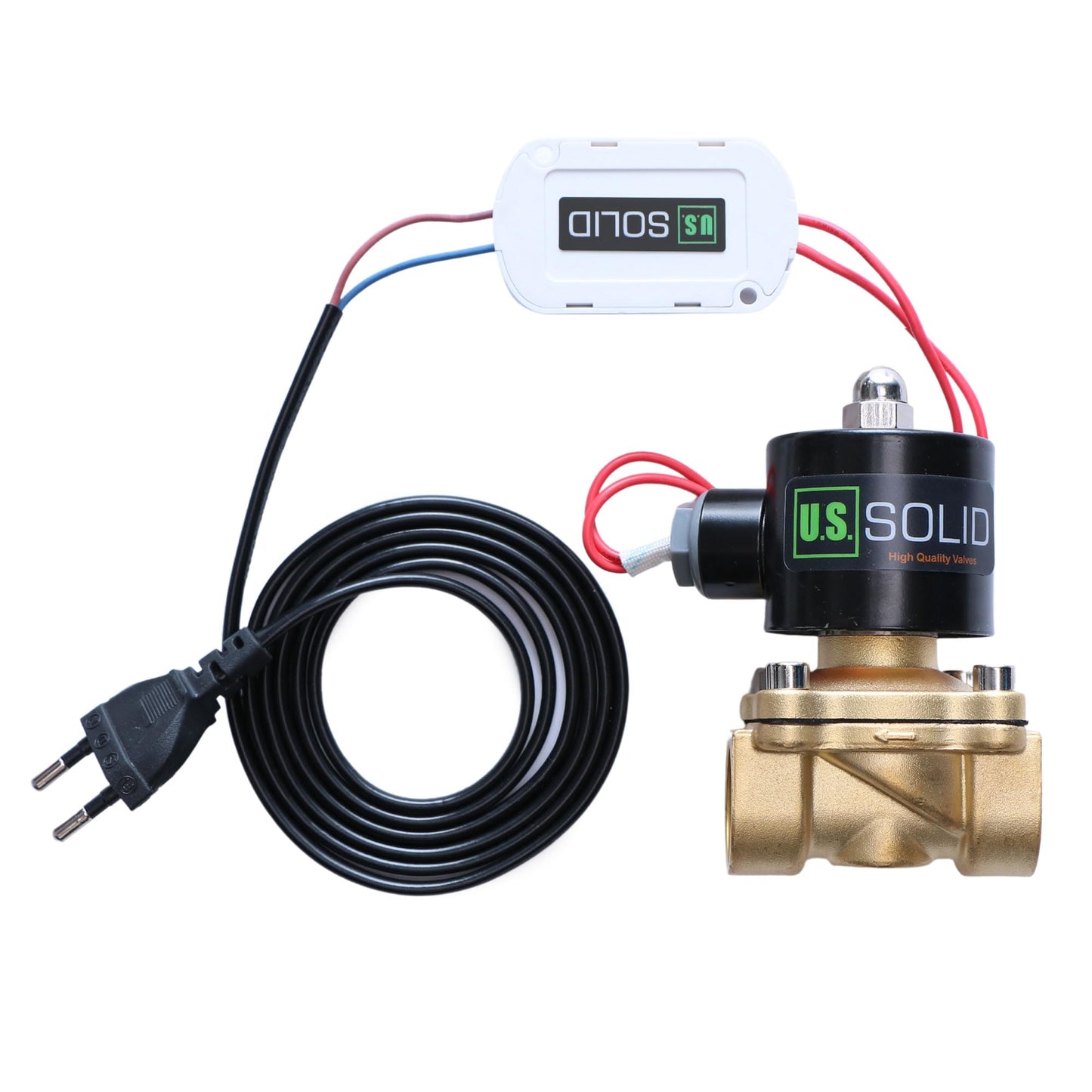 U.S. Solid Smart Solenoid Valve - 3/4 Inch Wi-Fi APP-Controlled Brass Solenoid Valve, 110V AC
