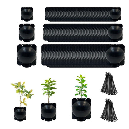 Aulufft 30 PCS Air Layering Propagation Kit with Zip Ties, Black Reusable Air Layering Pods, Plant Root Growing Box, Tree Rooting Grafting Box for Fast Propagation Plants (10S+10M+10L)