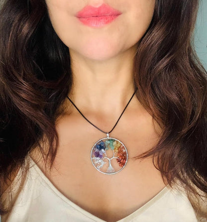 Crystal Tree of Life 7 Chakra Healing Crystal Trees for Home Decor, Office Desk Decor, Living Room Decor, Handmade Bonsai Trees for Positive Energy, Money, Good Luck Birthday Gifts for Women