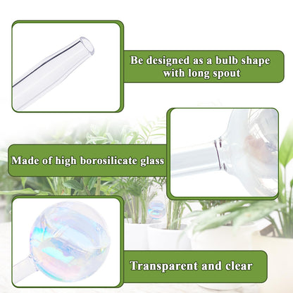Pynqdfu 8 Pcs Plant Watering Globes,Glass Rainbow Gradient Plant Watering Globes,Self Watering Planter Insert,Automatic Plant Watering Devices for Indoor Outdoor,Flowerpot,Hanging Plants,Home Garden