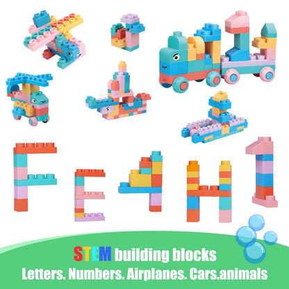 Soft Block Sets for Toddler Aged 2 3 4 5 6 Years Old.Preschool Toy for Early Childhood Education and I-Interactive.Toddler Block Toys with 101 Pieces and Storage Bag.Gift Ideas for Kids Age 18+ mouths