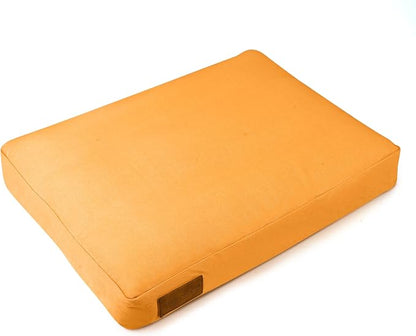 WHITEDUCK Outdoor Dog Bed Heavy-Duty 12oz Canvas, Water-Repellent Cotton, Machine Washable Removable Cover with Full-Length Zipper, Dog Bed for Large Dogs & Crate, (Tan) 28" Lx20 Wx4.3 th (S)
