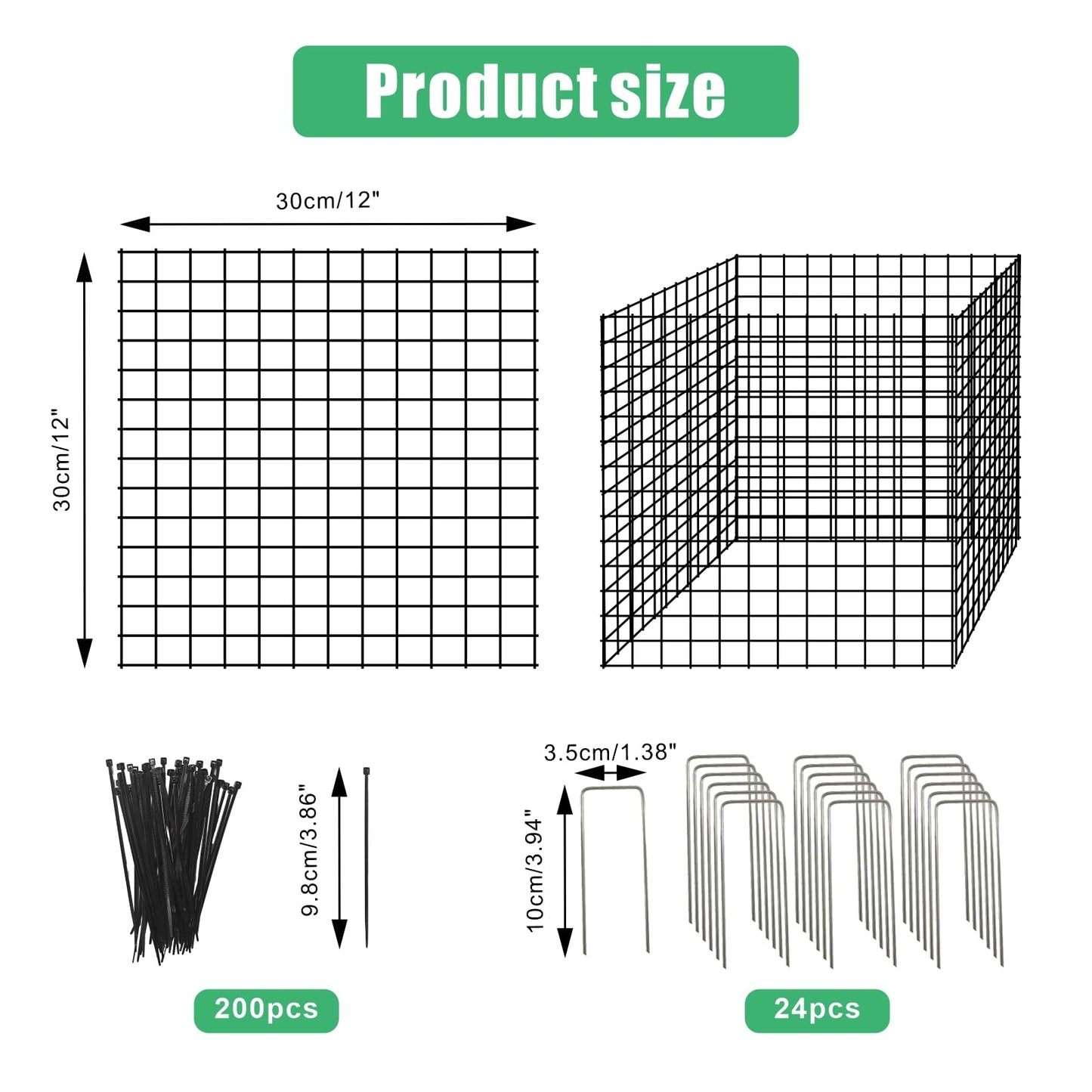 Eunika 8 Pack Round Plant Protector from Animals,24 Pcs 12" x 12" Metal Mesh to Keep Animals Out Wire Plant Protectors for Rabbits Chicken Duck Barricades for Garden Vegetable Flowers Protection