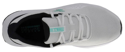 Under Armour Men's Charged Rogue 4 Sneaker, White/Black/Green Mode, 11.5