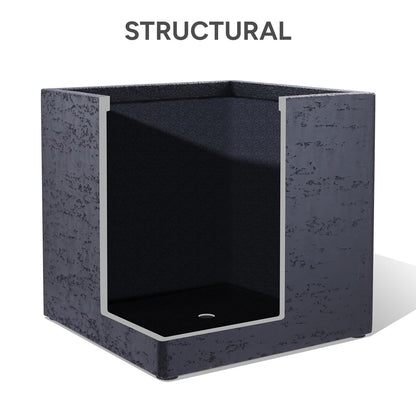 TerraDeco 20 Inch Square Concrete Planter（20Lx20Wx20H，48 Pounds）,Durable All-Weather Use with Drainage Holes,Large Square Planter for Outdoor Indoor Plants