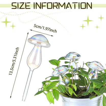 meekoo 10 Pcs Plant Watering Globes Glass Watering Globes for Outdoor Self-Watering Planter Insert Device with Mushroom Rainbow Gradient for Outdoor Indoor Pot Vacation Water Conservation(Mushroom)
