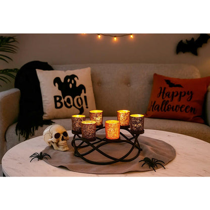 Seraphic Halloween Decorations for Indoor Table Centerpieces, Orange/Black