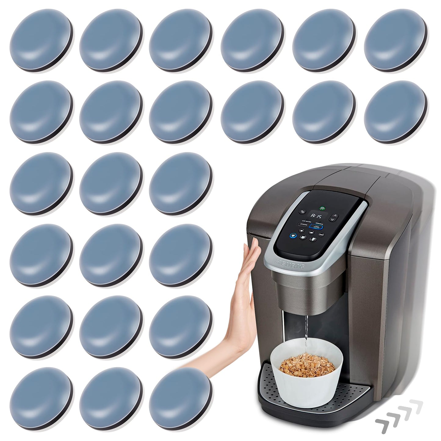 Appliance Sliders for Kitchen 24 PCS Self-adhesive Small Kitchen Finds Appliance Slider Hacks Easy to MovIing & Space Saving Must Have Home Gadgets Mixer Accessories for Countertop