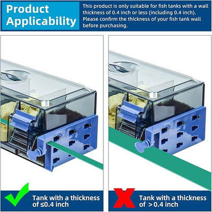 Multi Layer Aquarium Fish Tank Filter with Waterfall Oxygenation Suitable for 20-30 Gallon Fish Tanks, Flexible Mounting, Dust & Splash Protection