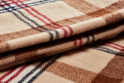 Arus Acrylic Highlands Collection Queen Size Tartan Plaid Design Throw Blanket Sahara, 60x80 inch