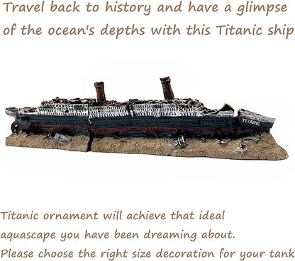 M2cbridge Antique Roman Column Ruins European Castle Aquarium Decorations Fish Tank Hideout Rocks(Titanic Shipwreck)