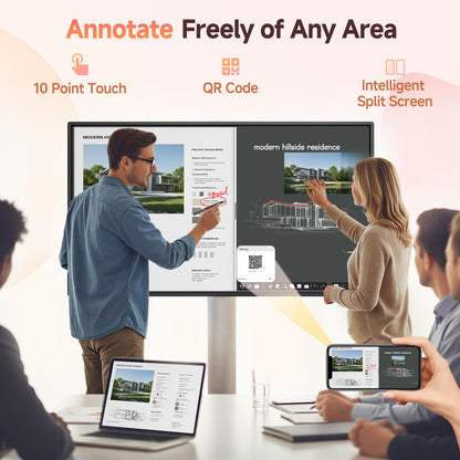 Smart Board,49 Inch JAV Interactive Whiteboard, 8+128GB Interactive Whiteboard Google EDLA Certified Rotating Touch Screen, for Advertising Display and Classroom (Wall Mount Included)