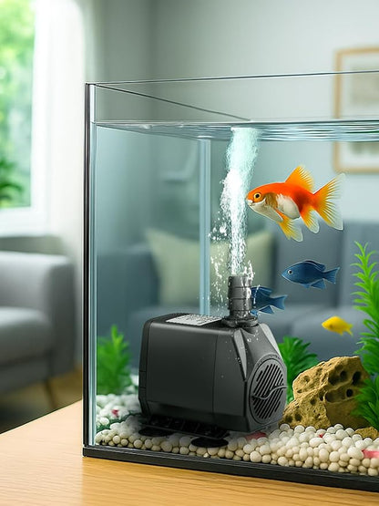 GROWNEER 950GPH Submersible Pump 50W Ultra Quiet Fountain Water Pump 3600L/H, with 9.8ft High Lift, 4 Nozzles for Aquarium, Fish Tank, Pond, Hydroponics, Statuary, Garden, Black (950GPH)