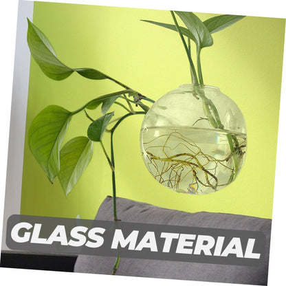 UKCOCO Hydroponic Wall Hanging Glass Flower Vase Creative Terrarium Planter for Indoor Decor Modern Transparent Flowerpot for for Plant Arrangement