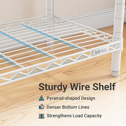 VIPEK X1 Expandable Clothing Rack Heavy Duty Adjustable from 2' to 3'5" with Flexible Shelves and Hanger Rods Metal Garment Portable Closet Rack for Hanging Clothes, White