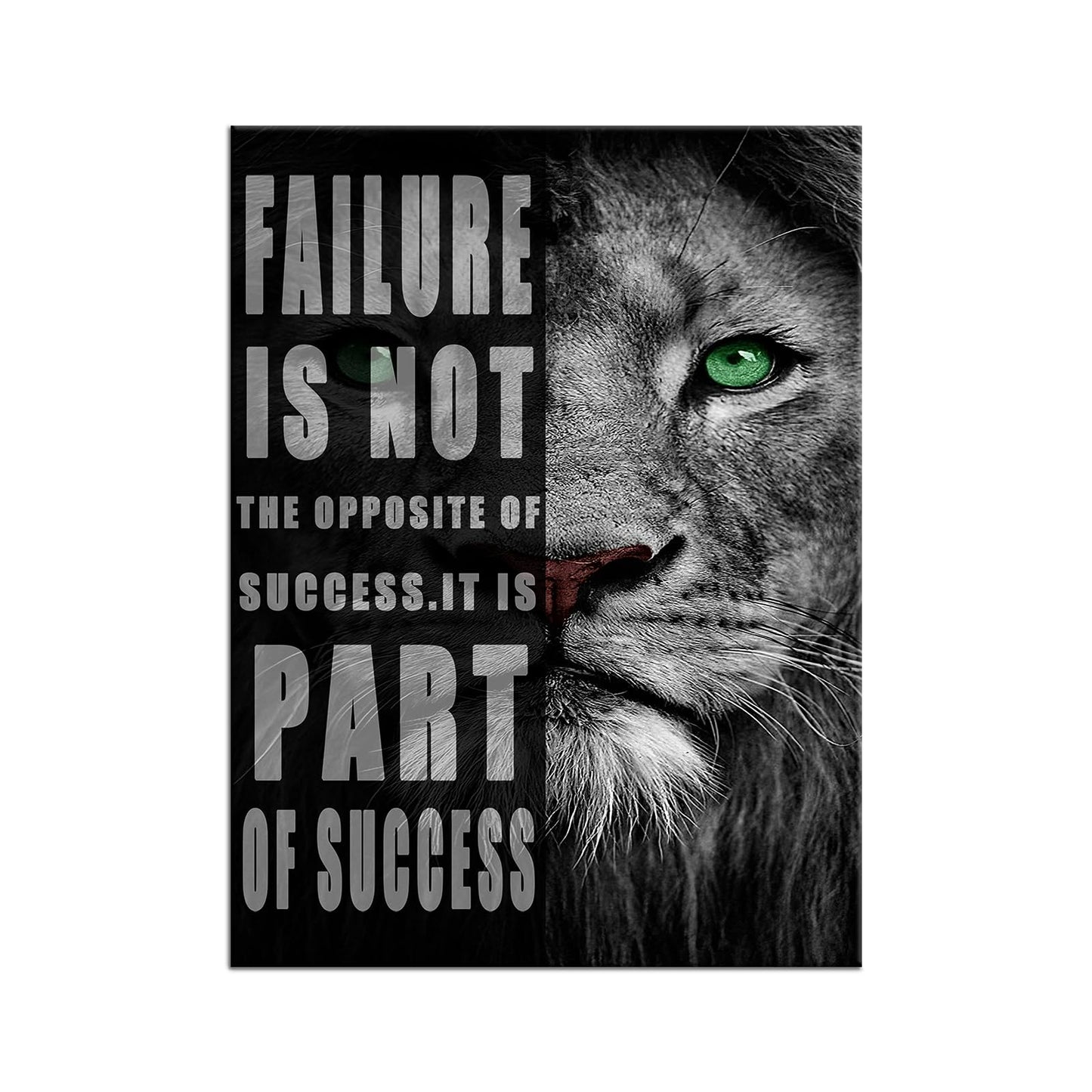 Motivational Lion Canvas Office Print Wall Art Animal Inspirational Picture Animal Poster Painting Modern Inspiring Artwork for Home Living Room Bedroom Office Decor Ready to Hang [30''W x 40''H]