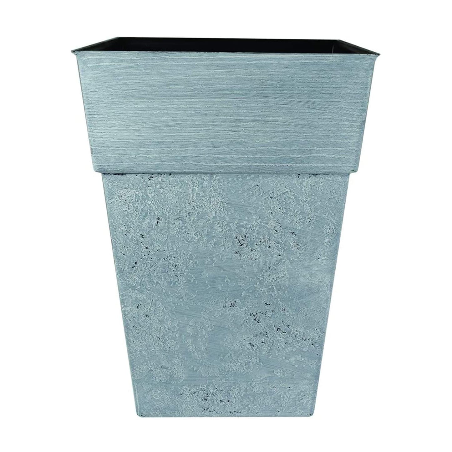 The HC Companies 18 Inch Avino Tall Square Planter - Decorative Indoor Outdoor Plant Pot for Front Porch, Deck, Patio and Home, Oxidized Black