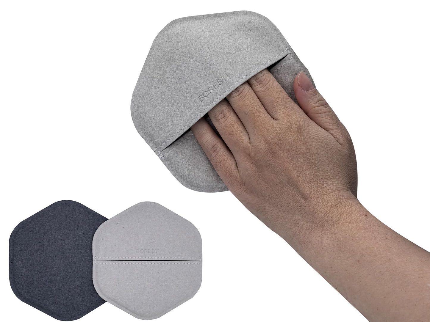 Microfiber Cleaning Cloth Car Screen Cleaner with Pocket Design Lint-Free Streak-Free Reusable Cleaning Pad for Vehicle Dashboard Glasses Phone Laptop Camera (Grey)