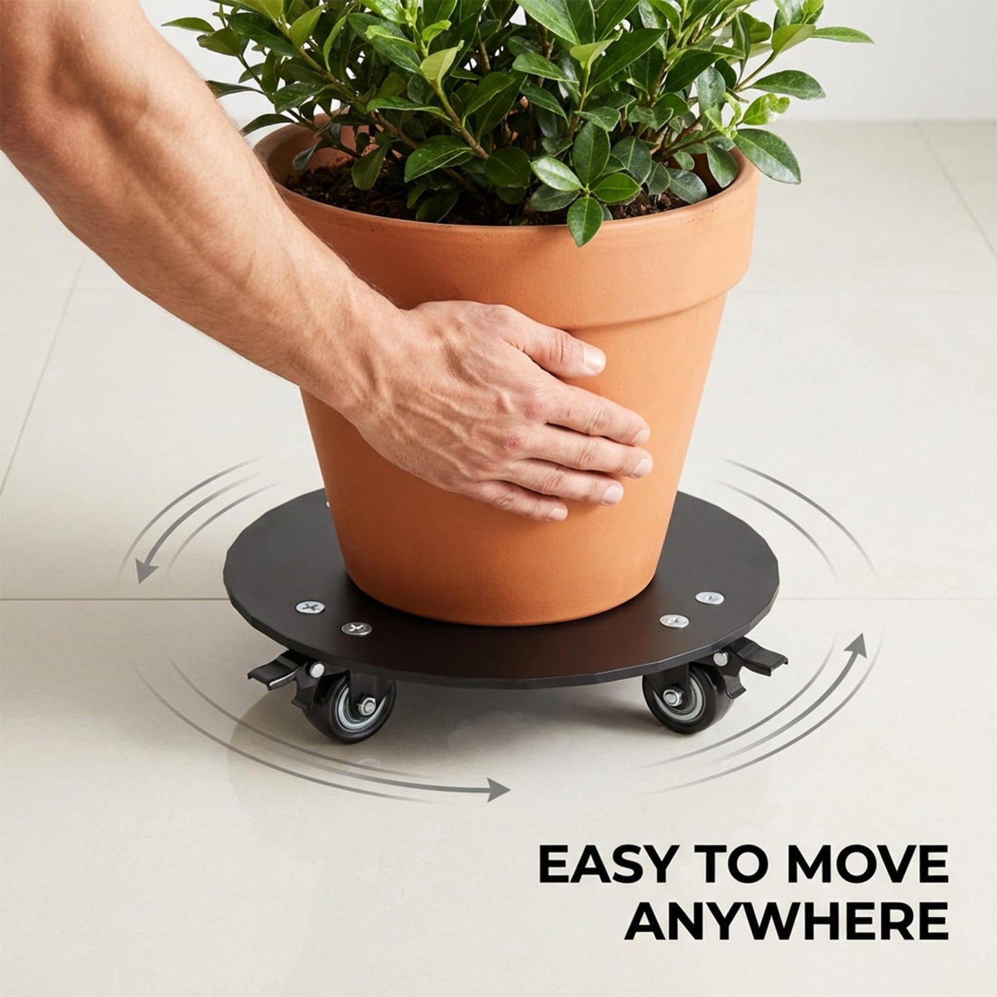 NULTRUMA Plant Caddy with Wheels, 3.0mm Thick Heavy Duty Steel Rolling Plant Stand, 500 lbs Load Capacity, Indoor Outdoor Plant Dolly for 12 Inch Flower Pots, Garden Plant Mover with Casters
