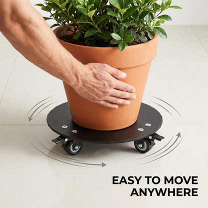 NULTRUMA Plant Caddy with Wheels, 3.0mm Thick Heavy Duty Steel Rolling Plant Stand, 500 lbs Load Capacity, Indoor Outdoor Plant Dolly for 12 Inch Flower Pots, Garden Plant Mover with Casters