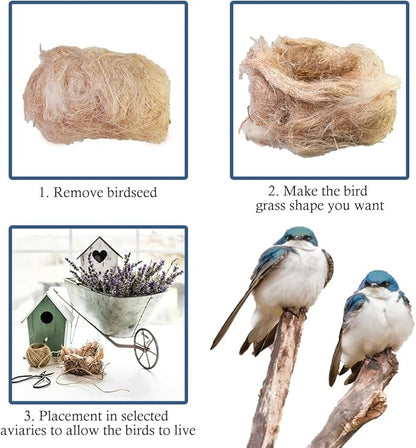 Natural Mixing Bird Nesting Materials,4 Kinds of Material Professional Ratio Matching Nesting Material Pads for Bird,Bird Nesting Material for Budgie,Parrot,Finche,Canaries,Other Birds（2.8oz/80g）