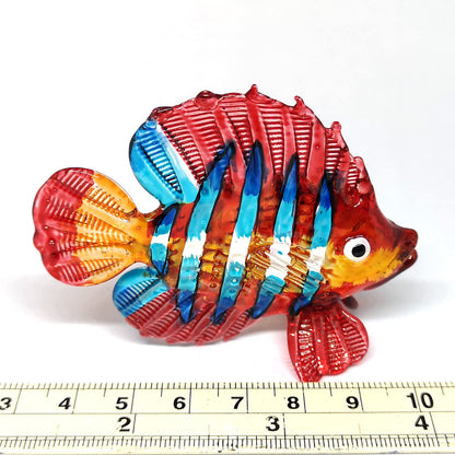 ZOOCRAFT Hand Blown Glass Fish Figurine Red Collectibles Aquarium Handicraft Miniature Sculpture