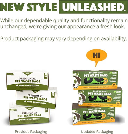Doggy Do Good Poop Bags for Dogs (90 Ct), Easy Open Dog Poop Bags Single Roll, Certified Home Compostable