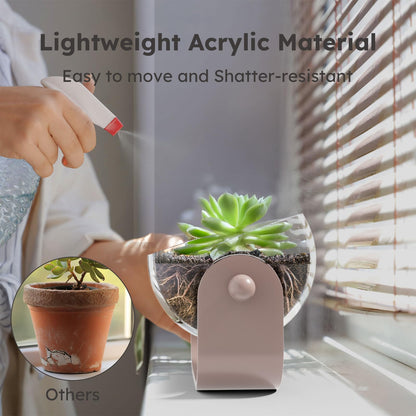 NIUBEE Plant Pots Indoor 7-inch, Acrylic Flower Planters with Drainage Holes, Ideal for Hydroponic & Soil Growing, Perfect for Succulents, Herbs & Small Plants in Home, Office & Windowsill