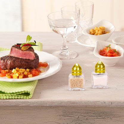 Set of 12 Mini Salt and Pepper Shakers Mini Spice Shaker Small Salt and Pepper Shakers 0.5 oz Glass Cube with 2 Pcs Funnel for Wedding Party Restaurant Home Kitchen Birthday Thanksgiving