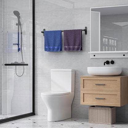 Powools Matte Black Towel Rack for Bathroom - 24" Rustproof Towel Holder, Sturdy Towel Bar Wall Mounted, Space-Saving Towel Hanger, Bathroom Accessories, Home Decor, Apparment Essentials