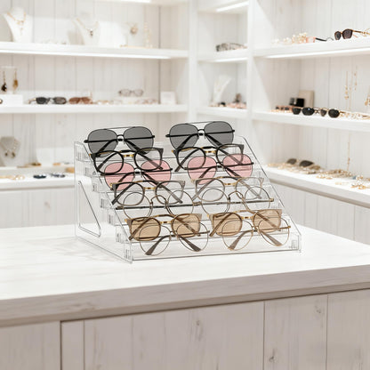 LoengMax Sunglasses Organizer - Clear Eyeglasses Display stand - Eyeglasses Storage - For Glasses Tabletop Holder Stand(7 Layer)