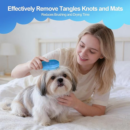 Small Dog Brush- Grooming Tool for Teddy, Yorkies, Maltese, Shih Tzu, Chihuahua - Puppy Hair Brush (Glitter Blue)